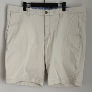 Tommy Bahama Mens 42 Relax Cotton/Linen Chino Shorts in Beige‎ Khakis 10" Inseam